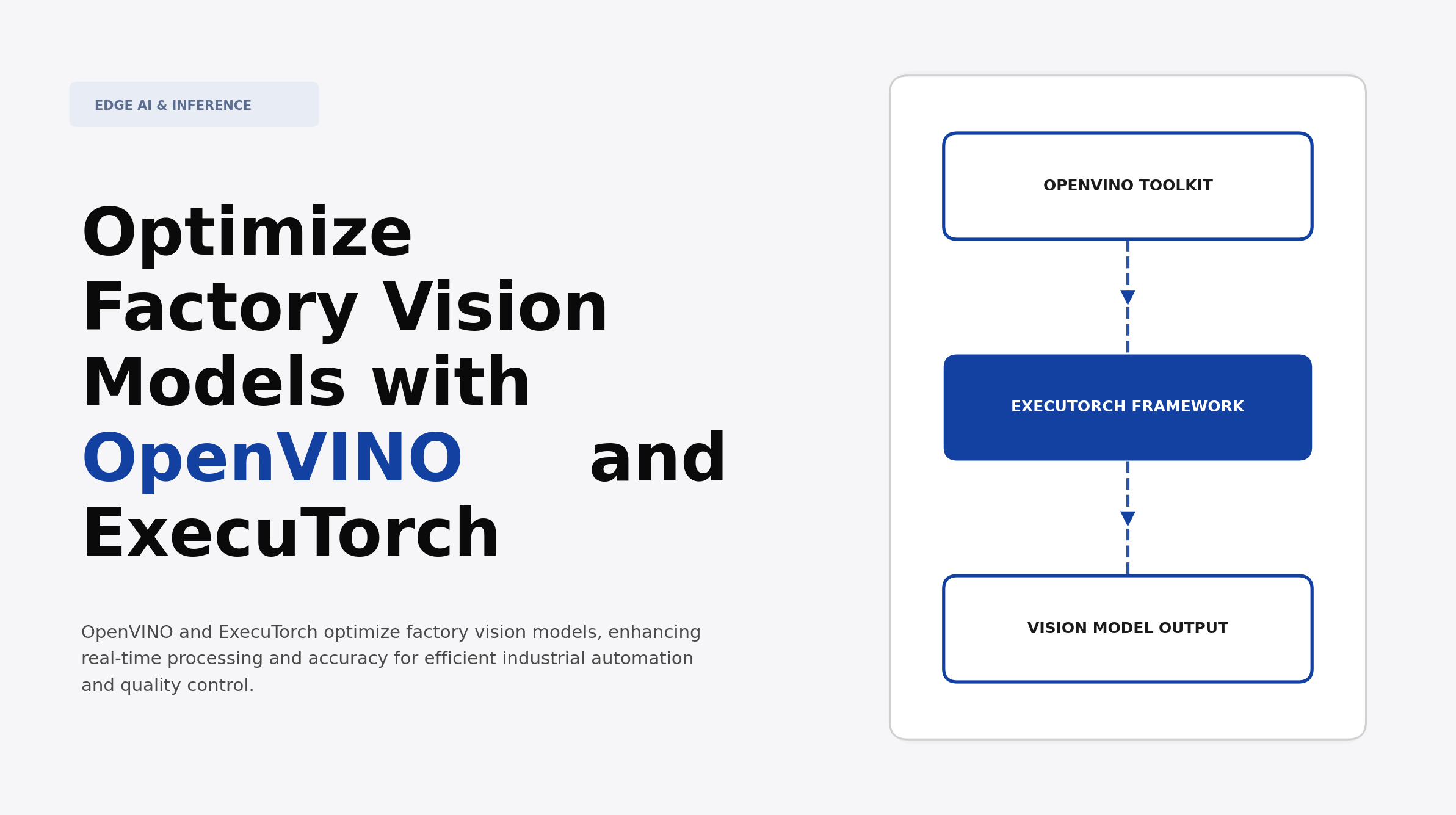Optimize Factory Vision Models with OpenVINO and ExecuTorch