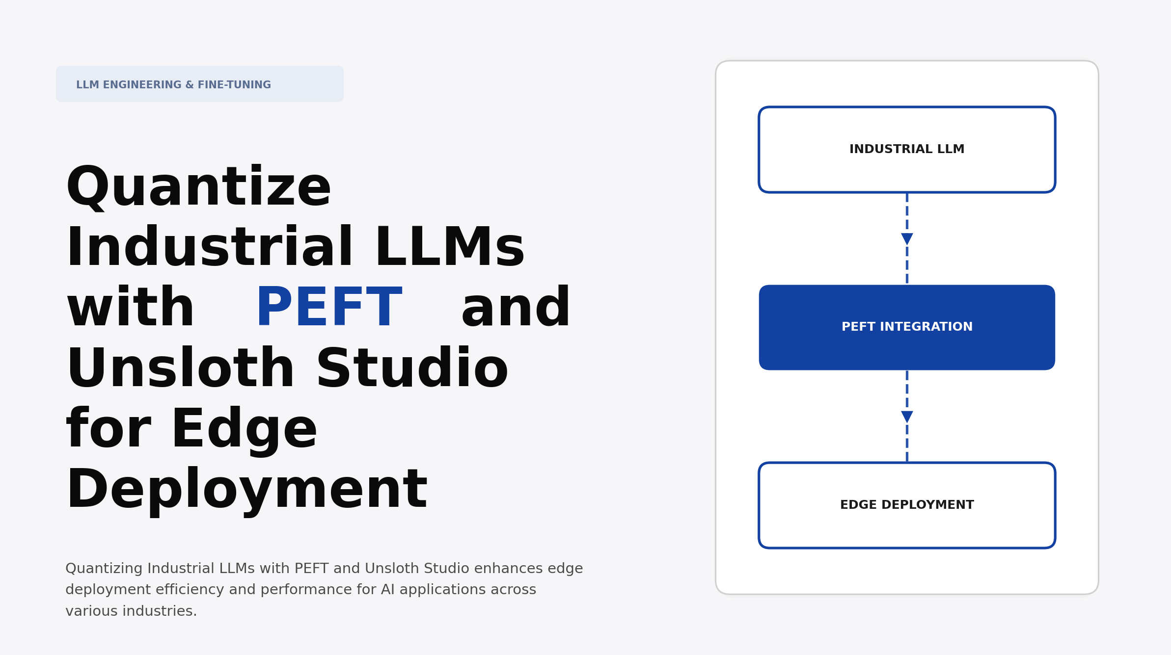 Quantize Industrial LLMs with PEFT and Unsloth Studio for Edge Deployment