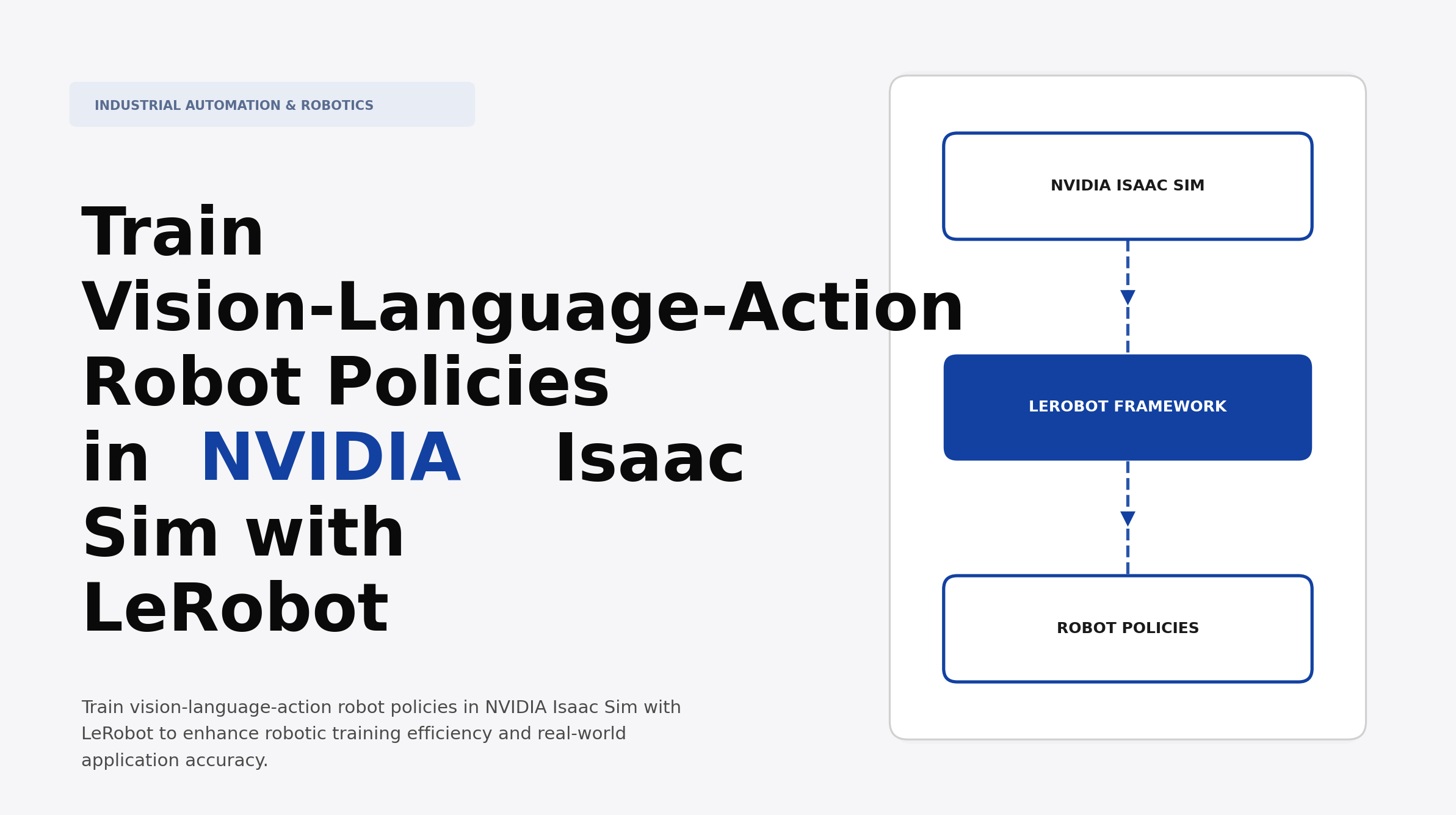 Train Vision-Language-Action Robot Policies in NVIDIA Isaac Sim with LeRobot